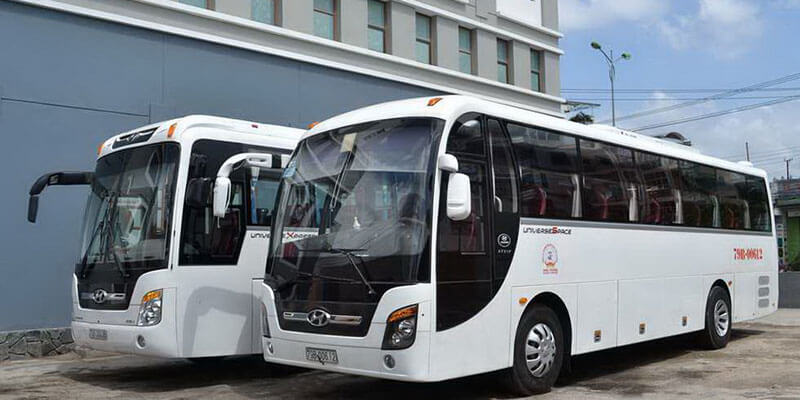Xe đưa đón đoàn tour thác K50 từ Bình Định